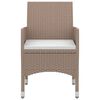 vidaXL 7-tlg. Garten-Essgruppe mit Kissen Poly Rattan und Glas