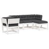vidaXL 5-tlg. Garten-Lounge-Set mit Kissen Wei&szlig; Massivholz Kiefer