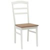 vidaXL Esszimmerstuhl 2 pcs Wei&szlig; und Natur Massives Gummiholz