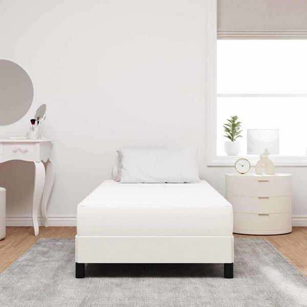 vidaXL Bettmatratze mit Matratze Creme 80 x 200 cm Stoff