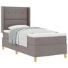 vidaXL Boxspringbett mit Kissen mit Kopfteil Taupe 90 x 200 cm Stoff