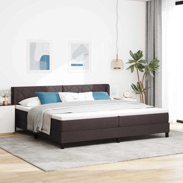 vidaXL Boxspringbett mit Matratze Dunkelbraun 200 x 200 cm Polyester