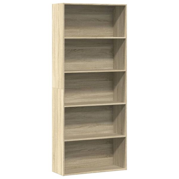 vidaXL B&uuml;cherregal Sonoma-Eiche 80x30x189 cm Holzwerkstoff