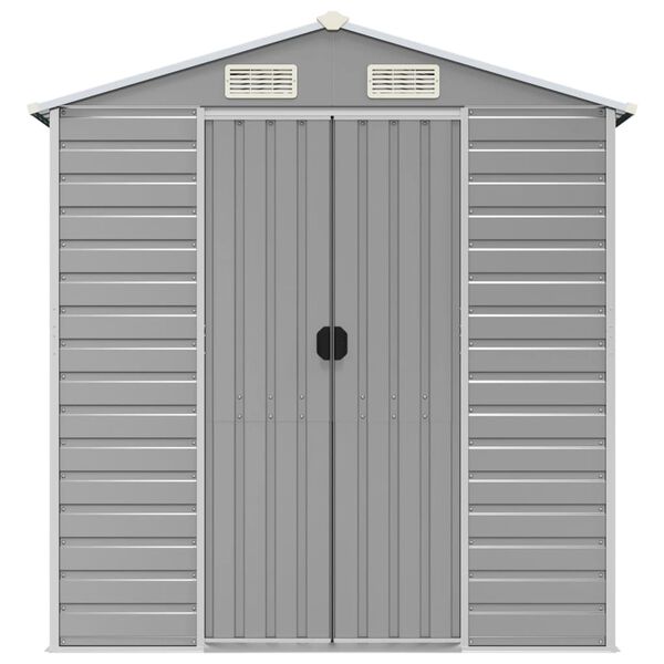 vidaXL Gartenhaus Hellgrau 191x725x198 cm Verzinkter Stahl