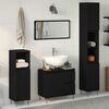 vidaXL Badezimmerm&ouml;bel-Set 3 pcs Schwarz Eichen-Optik 30 x 30 x 190 cm