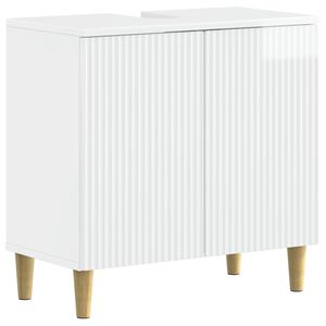 vidaXL Waschbeckenschrank ARNHEM Hochglanz Wei&szlig; 59,5 x 31,5 x 59 cm
