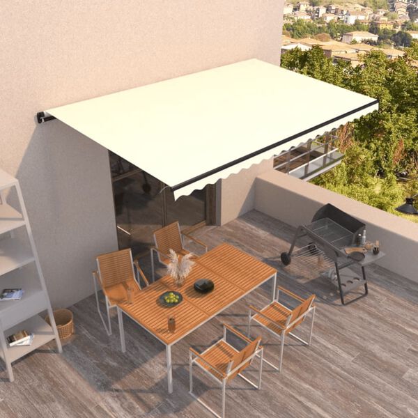 vidaXL Markise Manuell Einziehbar 500x300 cm Creme