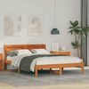 vidaXL Bettrahmen Wachsbraun 135 x 190 cm Massives Kiefernholz