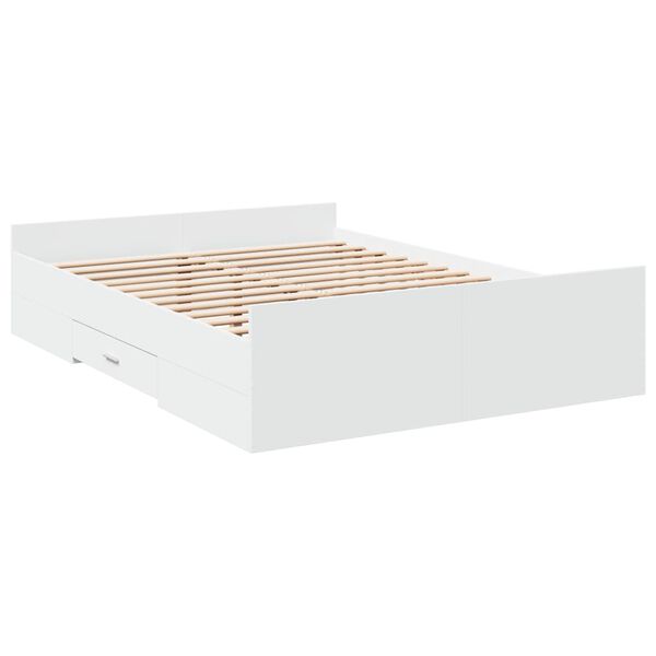 vidaXL Bettgestell mit Schubladen Wei&szlig; 120x190 cm Holzwerkstoff
