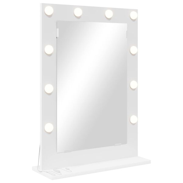 vidaXL Waschtischspiegel Wei&szlig; 70 x 50 x 18 cm Glas und furniertes Holz