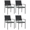 vidaXL 5-tlg. Garten-Essgruppe mit Kissen Poly Rattan und Stahl