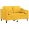 vidaXL 2-Sitzer-Sofa mit Kissen Hellgelb 120 cm Stoff