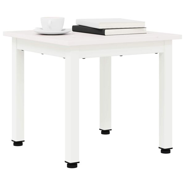 vidaXL Couchtisch Wei&szlig; 40 x 40 x 36 cm Massives Kiefernholz
