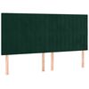 vidaXL Boxspringbett mit Matratze Dunkelgr&uuml;n 180x200 cm Samt
