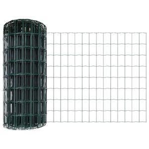 vidaXL Euro-Zaun mit Pfosten 10 x 0,8 m PVC-beschichteter Stahl Gr&uuml;n
