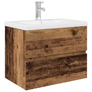 vidaXL Waschbeckenunterschrank mit Einbaubecken und Wasserhahn