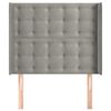 vidaXL Kopfteil mit Ohren Hellgrau 103x16x118/128 cm Samt