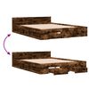 vidaXL Bettgestell mit Schubladen R&auml;uchereiche 135x190cm Holzwerkstoff