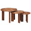 vidaXL Nesting-Couchtische 3 pcs Mehrfarbig Massives Altholz