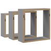 vidaXL W&uuml;rfelregale 3 Stk. Grau MDF