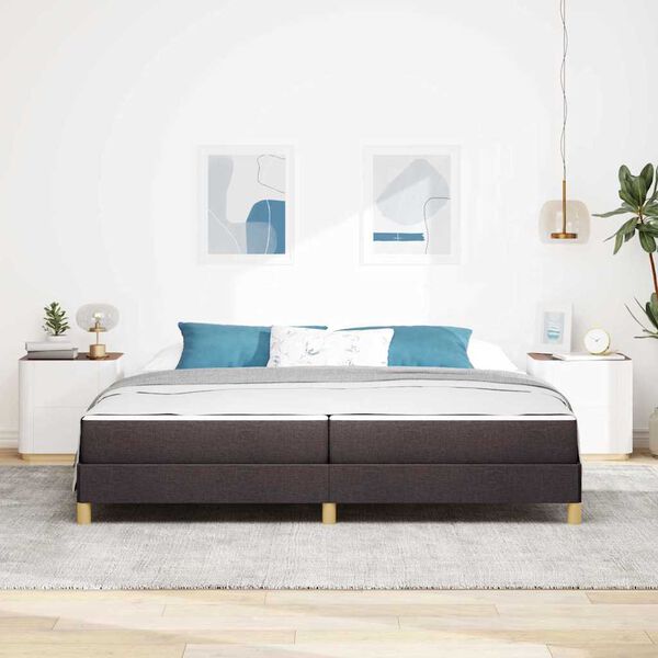 vidaXL Boxspringbett mit Matratze Dunkelbraun 200 x 200 cm Stoff
