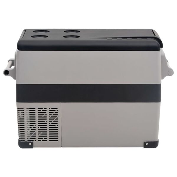 vidaXL K&uuml;hlbox mit Tragegriff Grau 55L PP & PE