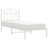 vidaXL Bettgestell mit Kopfteil Metall Wei&szlig; 90x200 cm