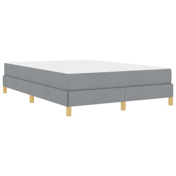 vidaXL Boxspringbett mit Matratze Hellgrau 140 x 200 cm Stoff
