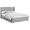 vidaXL Bettgestell mit Stauraum und Kopfteil Betongrau 135 x 190 cm