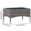 vidaXL Couchtisch Grau 60x40x36 cm Poly Rattan