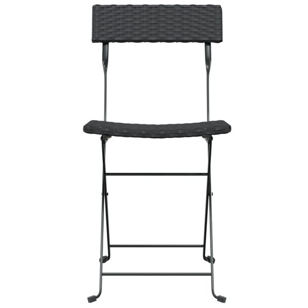 vidaXL Bistrost&uuml;hle 4 Stk. Klappbar Schwarz Poly Rattan und Stahl
