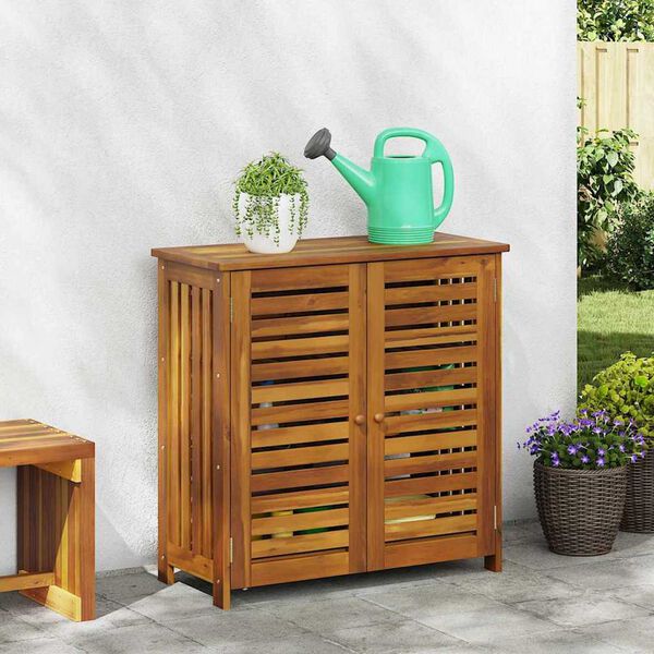 vidaXL Garten-Schrank mit Regal Natur 90 x 40 x 90cm Massivholz Akazie