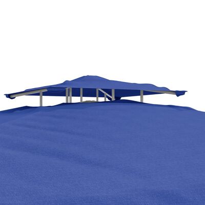 vidaXL Pavillon mit Doppeldach Blau 3x3x2,68 m Stoff