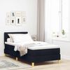 vidaXL LED Boxspringbett mit Matratze Schwarz 100 x 200 cm Stoff