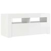 vidaXL TV-Schrank mit LED-Leuchten Hochglanz-Wei&szlig; 90x35x40 cm