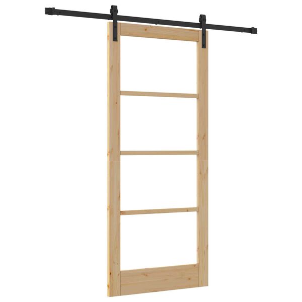 vidaXL Schiebet&uuml;r ORKDAL Nat&uuml;rlich und Schwarz 86 x 198,5 cm