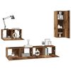 vidaXL Wand-TV-Schrank Wandmontiert 4 pcs Altholz Holzwerkstoff