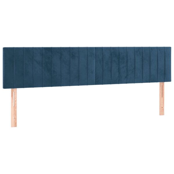 vidaXL LED Kopfteil Dunkelblau 200x5x78/88 cm Samt