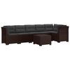 vidaXL 6-Sitzer Garten Sofa mit Kissen Rattan Look PP Braun