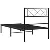 vidaXL Bettgestell mit Kopfteil Metall Schwarz 75x190 cm