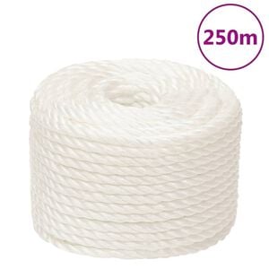 vidaXL Arbeitsseil Wei&szlig; 10 mm 250 m Polypropylen