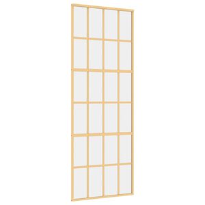 vidaXL Schiebet&uuml;r Golden 76x205 cm ESG-Klarglas und Aluminium