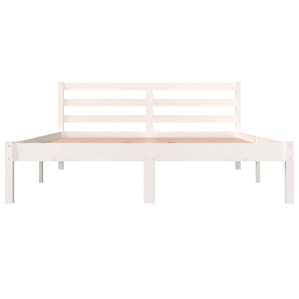vidaXL Massivholzbett Kiefer 120x190 cm Wei&szlig;