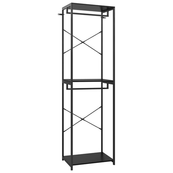 vidaXL Kleiderschrank Schwarz 60x40x213 cm Metall Spanplatte