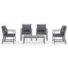vidaXL 5-tlg. Garten-Lounge-Set mit Auflagen Massivholz Akazie Grau