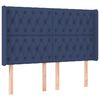 vidaXL LED Kopfteil Blau 147x16x118/128 cm Stoff