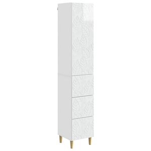 vidaXL Schrankset 2 pcs Hochglanz Wei&szlig; 33 x 34,5 x 90 cm Holzwerkstoff