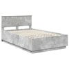vidaXL Bettrahmen mit Kopfteil Beton Grau 135 x 190 cm Holzwerkstoff