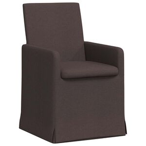 vidaXL Esszimmerst&uuml;hle 2 pcs Dunkelbraun 57 x 67 x 95 cm Stoff