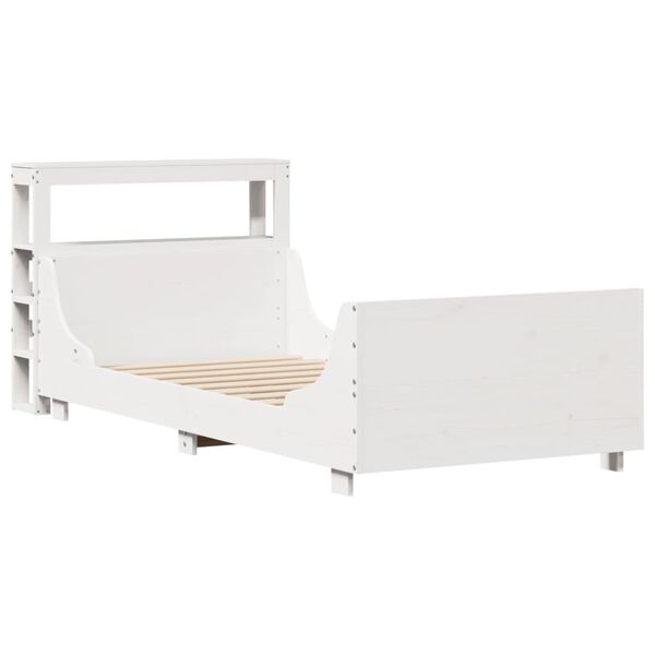 vidaXL Massivholzbett ohne Matratze Wei&szlig; 75x190 cm Kiefernholz